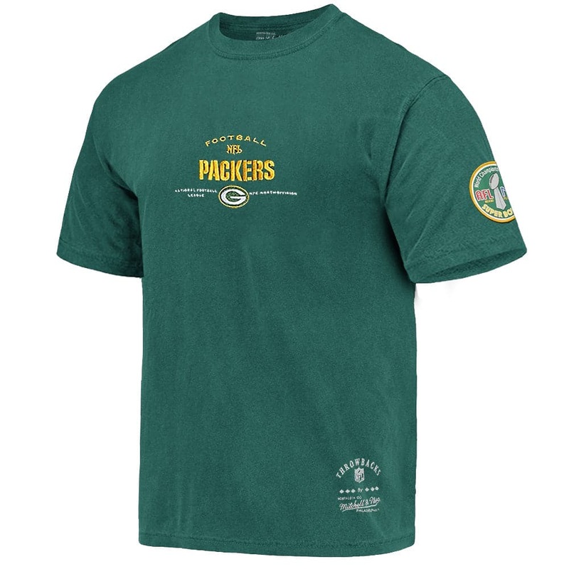 Green Bay Packers NFL Chest Patch Vintage T-Shirt – Faded Green