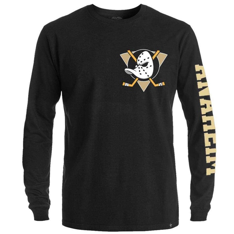Mighty Ducks ’47 NHL Rundown Long Sleeve T-Shirt – Black