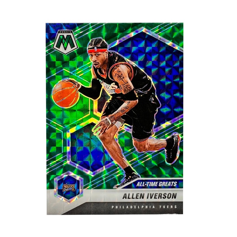 Allen Iverson Philadelphia 76ers Panini NBA 20-21 Mosaic Green Card