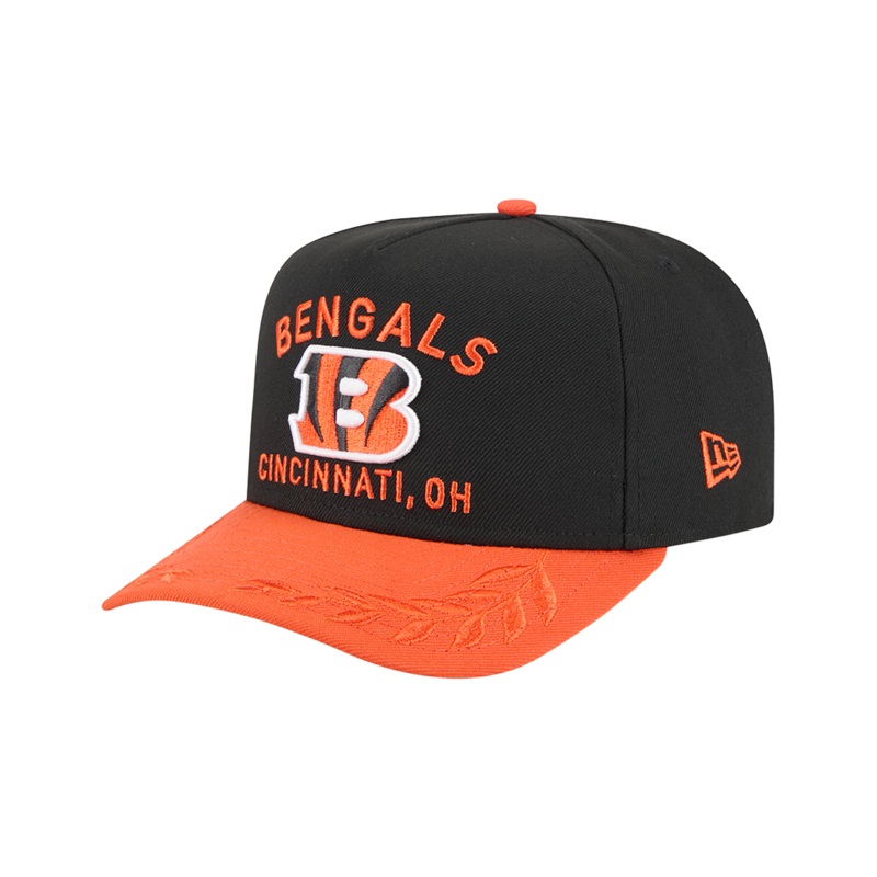 Cincinnati Bengals New Era NFL 25 Draft Pre-Curved 9FIFTY A-Frame Snapback Hat – Black