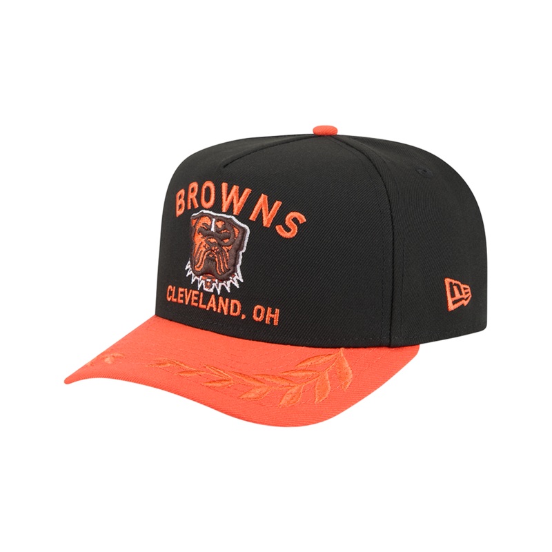 Cleveland Browns New Era NFL 25 Draft Pre-Curved 9FIFTY A-Frame Snapback Hat – Black