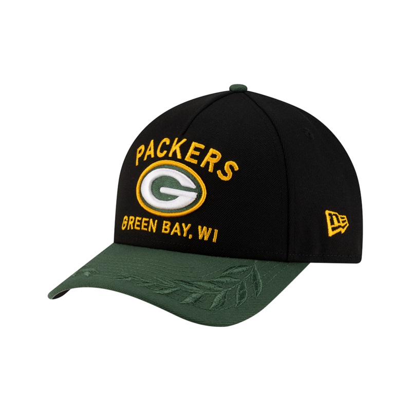 Green Bay Packers New Era NFL 25 Draft 9FORTY M-Crown Snapback Hat – Black