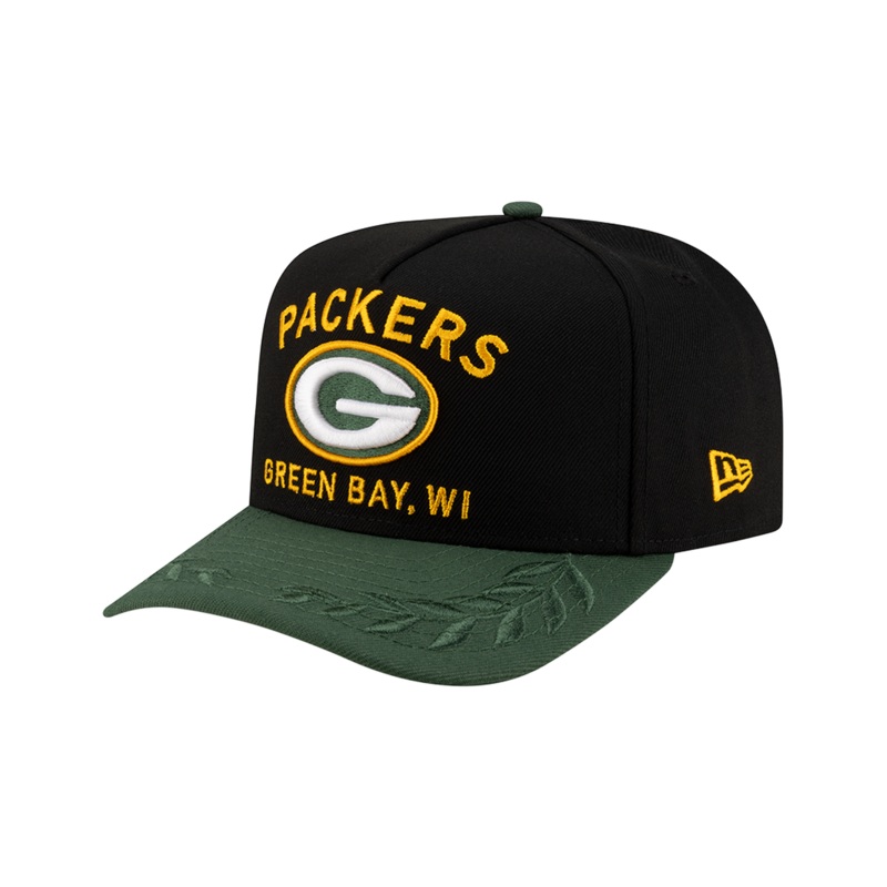 Green Bay Packers New Era NFL 25 Draft Pre-Curved 9FIFTY A-Frame Snapback Hat – Black
