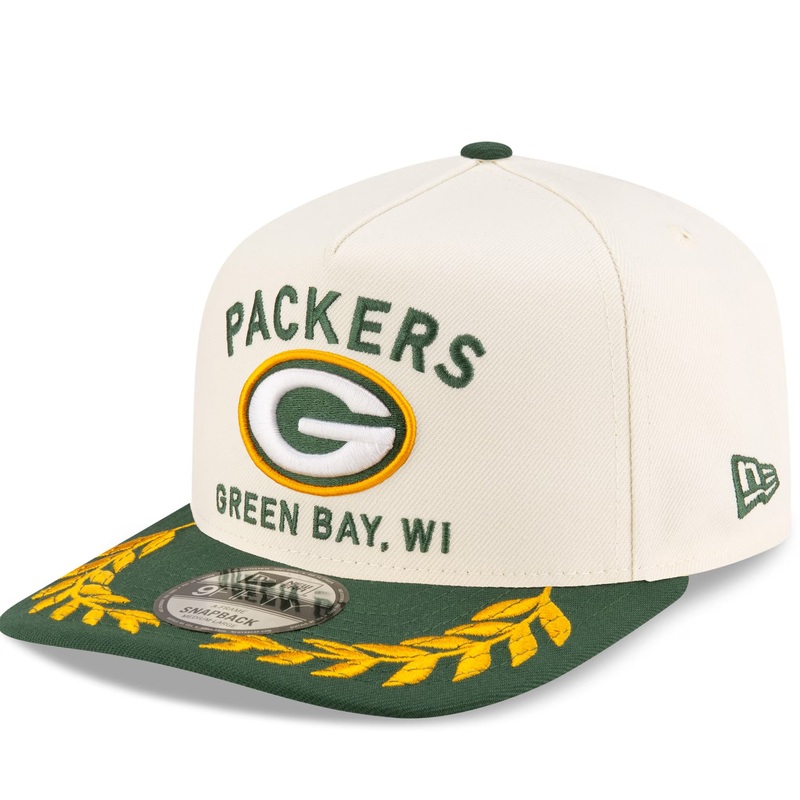 Green Bay Packers New Era NFL 25 Draft Pre-Curved 9FIFTY A-Frame Snapback Hat – Chrome