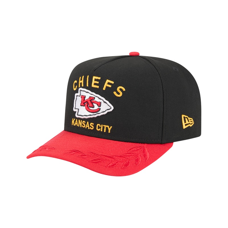 Kansas City Chiefs New Era NFL 25 Draft Pre-Curved 9FIFTY A-Frame Snapback Hat – Black
