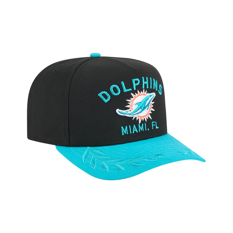 Miami Dolphins New Era NFL 25 Draft Pre-Curved 9FIFTY A-Frame Snapback Hat – Black