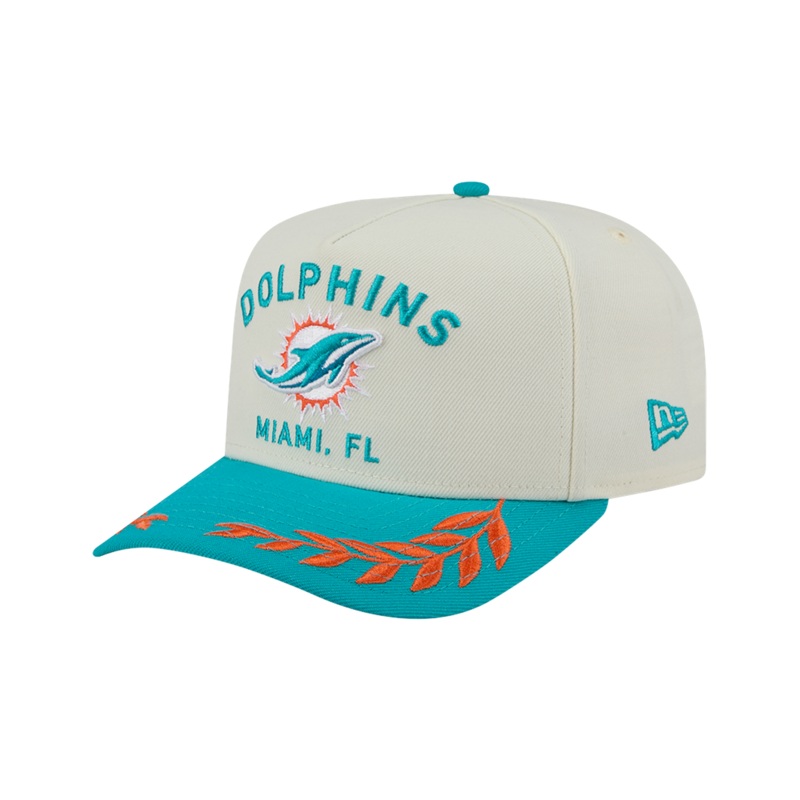 Miami Dolphins New Era NFL 25 Draft Pre-Curved 9FIFTY A-Frame Snapback Hat – Chrome