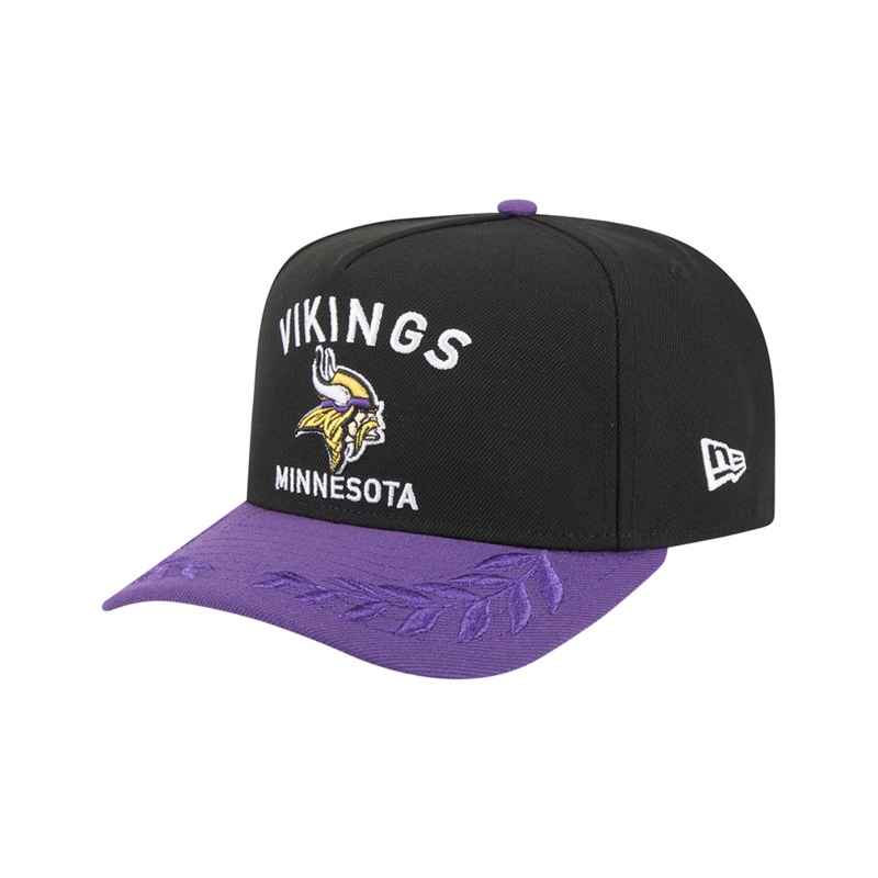 Minnesota Vikings New Era NFL 25 Draft Pre-Curved 9FIFTY A-Frame Snapback Hat – Black
