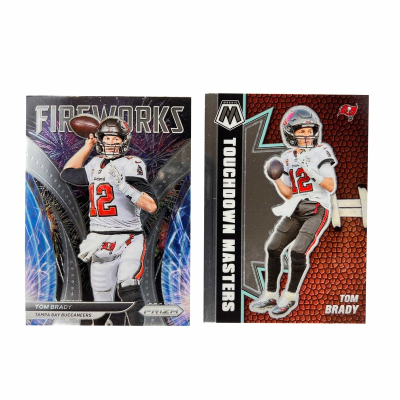 Tom Brady Tampa Bay Buccaneers Panini NBA 21 Prizm/Mosaic Insert 2 Card Set