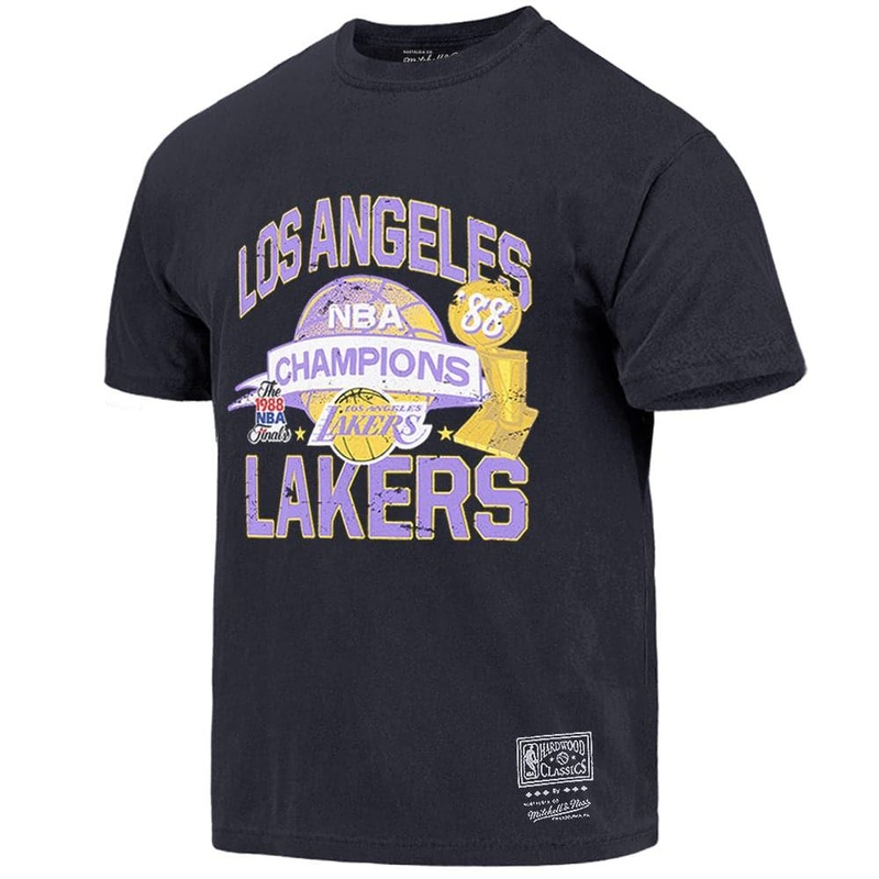 Los Angeles Lakers Mitchell & Ness NBA Champs History Vintage T-Shirt – Faded Black