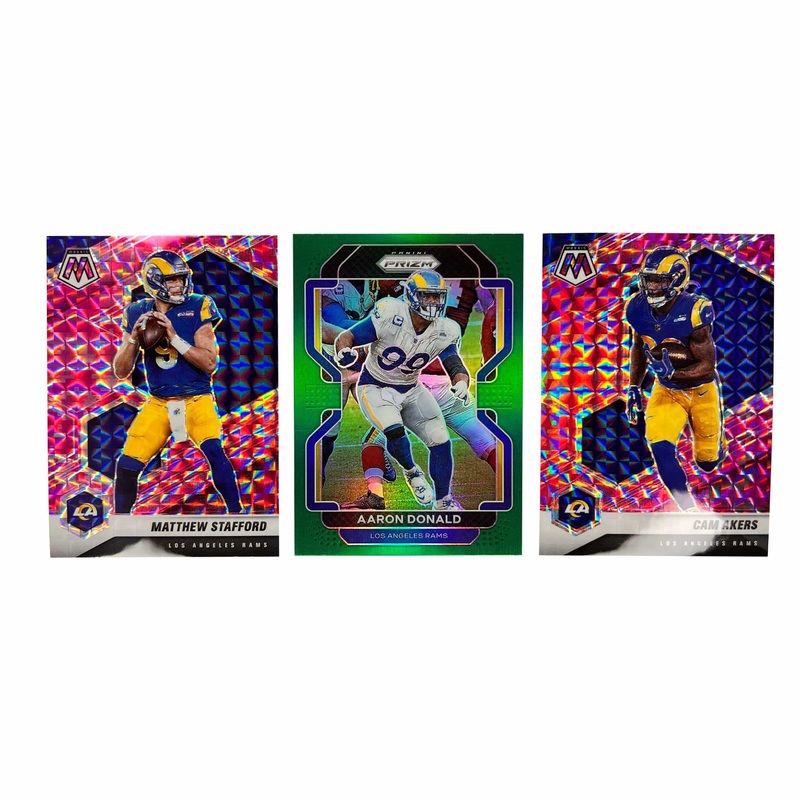 Los Angeles Rams Panini NFL 2021 Pink/Green Parallel 3 Card Set