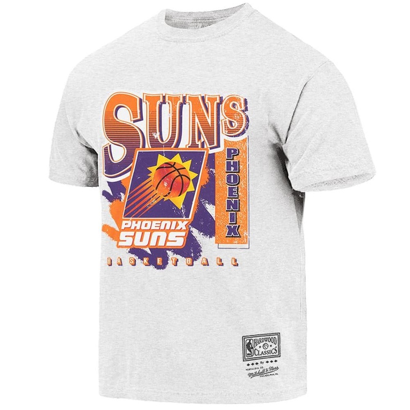 Phoenix Suns Mitchell & Ness NBA Brush Off Vintage T-Shirt – White Marle