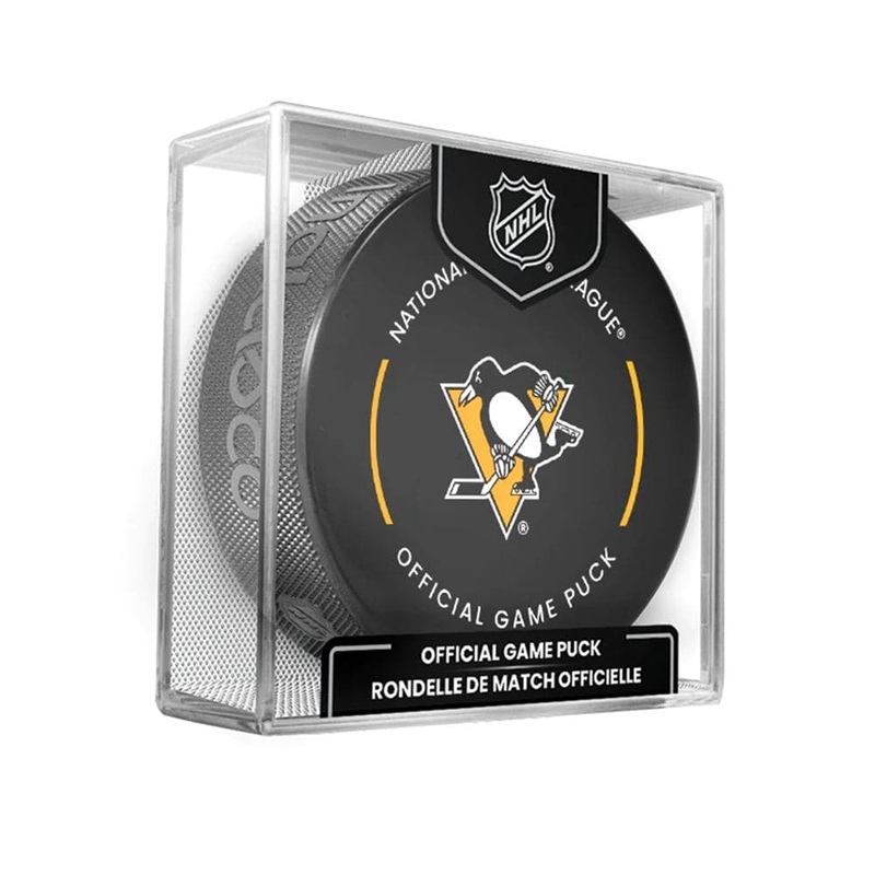 Pittsburgh Penguins Inglasco NHL Official Team Hockey Puck In Cube