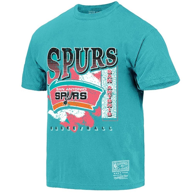 San Antonio Spurs Mitchell & Ness NBA Brush Off Vintage T-Shirt – Aqua