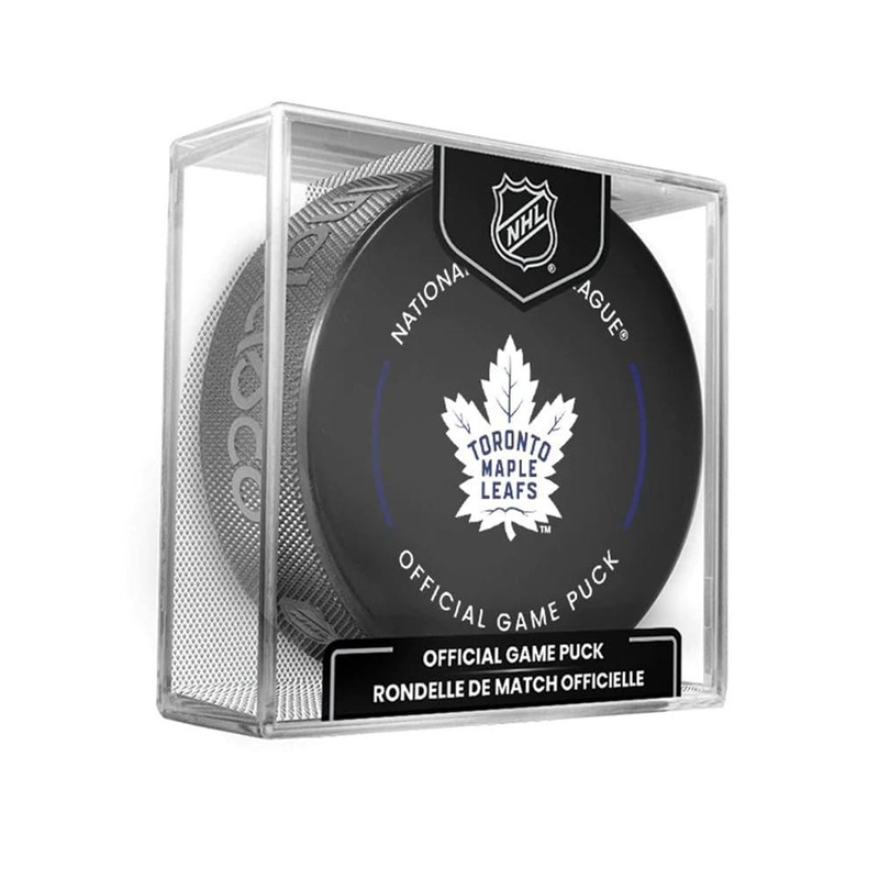 Toronto Maple Leafs Inglasco NHL Official Team Hockey Puck In Cube