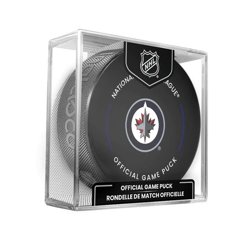 Winnipeg Jets Inglasco NHL Official Team Hockey Puck In Cube