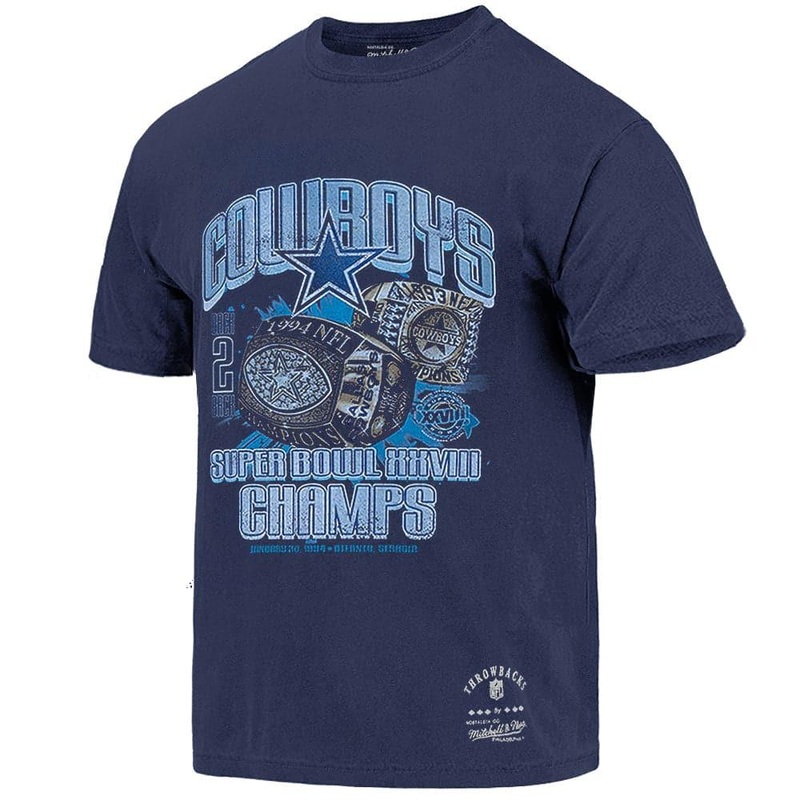 Dallas Cowboys Mitchell & Ness NFL SB XXVIII Champs Vintage T-Shirt – Faded Navy