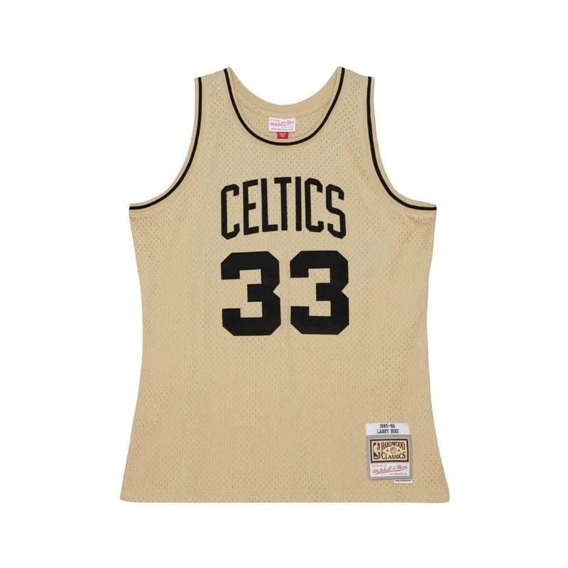 Larry Bird Boston Celtics Mitchell & Ness NBA Fashion Swingman Jersey – Khaki