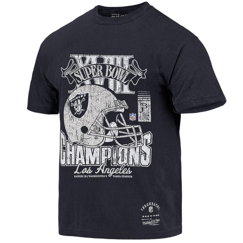 Las Vegas Raiders Mitchell & Ness NFL XVIII Champs Vintage T-Shirt – Faded Black