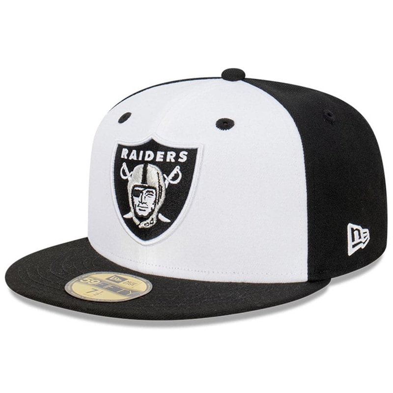 Las Vegas Raiders New Era NFL Blockout 59FIFTY Fitted Hat – White