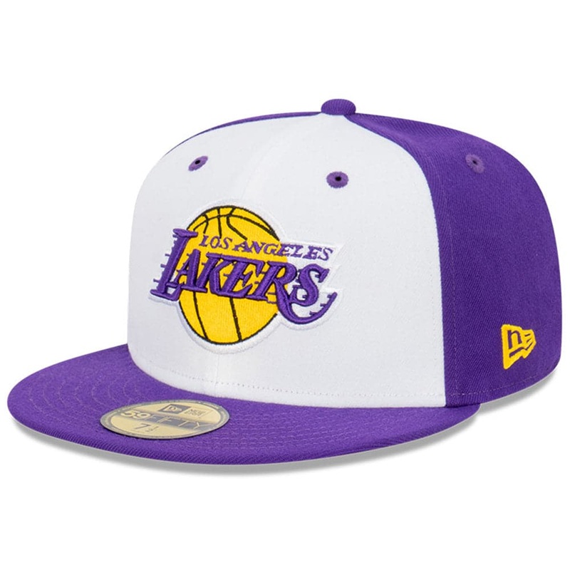 Los Angeles Lakers New Era NBA Blockout 59FIFTY Fitted Hat – White