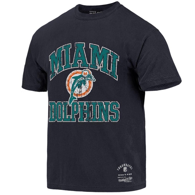 Miami Dolphins Mitchell & Ness NFL Ivy Arch Vintage T-Shirt – Faded Black
