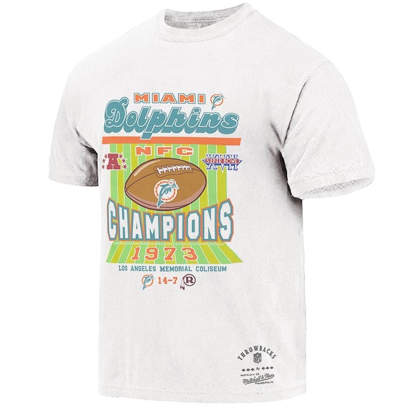 Miami Dolphins Mitchell & Ness NFL SB XVII Champs Vintage T-Shirt – Vintage White