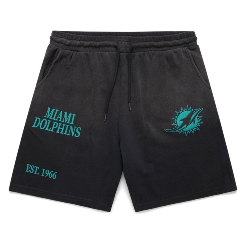 Miami Dolphins NFL Multi Logo Fleece Shorts – Faded Black