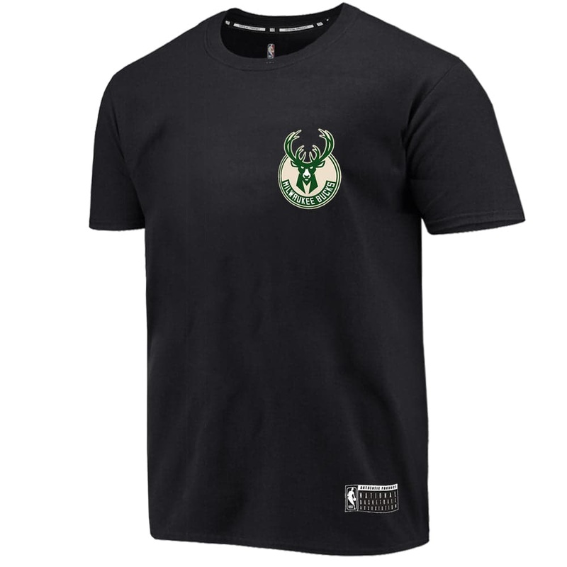Milwaukee Bucks NBA Essentials Team Logo Repeat T-Shirt – Black
