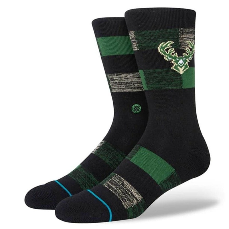 Milwaukee Bucks Stance NBA Cryptic Crew Socks – Black