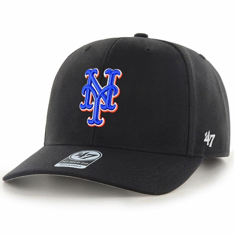 New York Mets 47 MLB Cooperstown MVP DP Pre-Curved Snapback Hat – Black