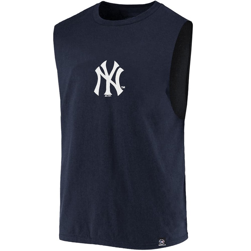 New York Yankees Majestic MLB Bailey Sleeveless Muscle T-Shirt – Navy