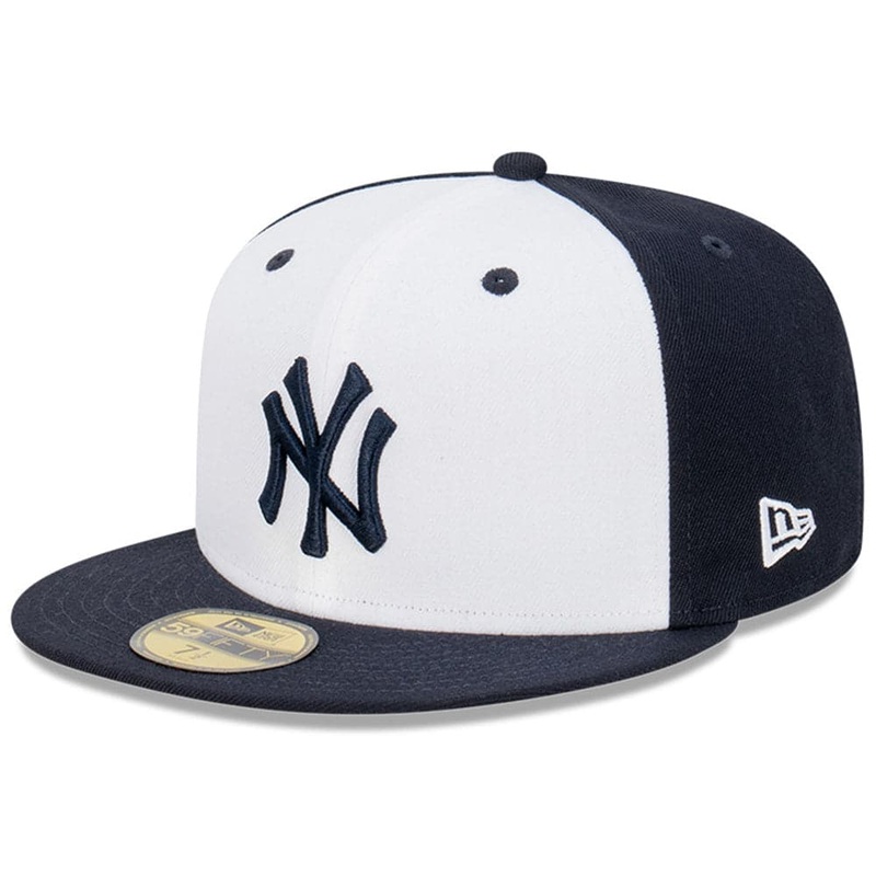 New York Yankees New Era MLB Blockout 59FIFTY Fitted Hat – White