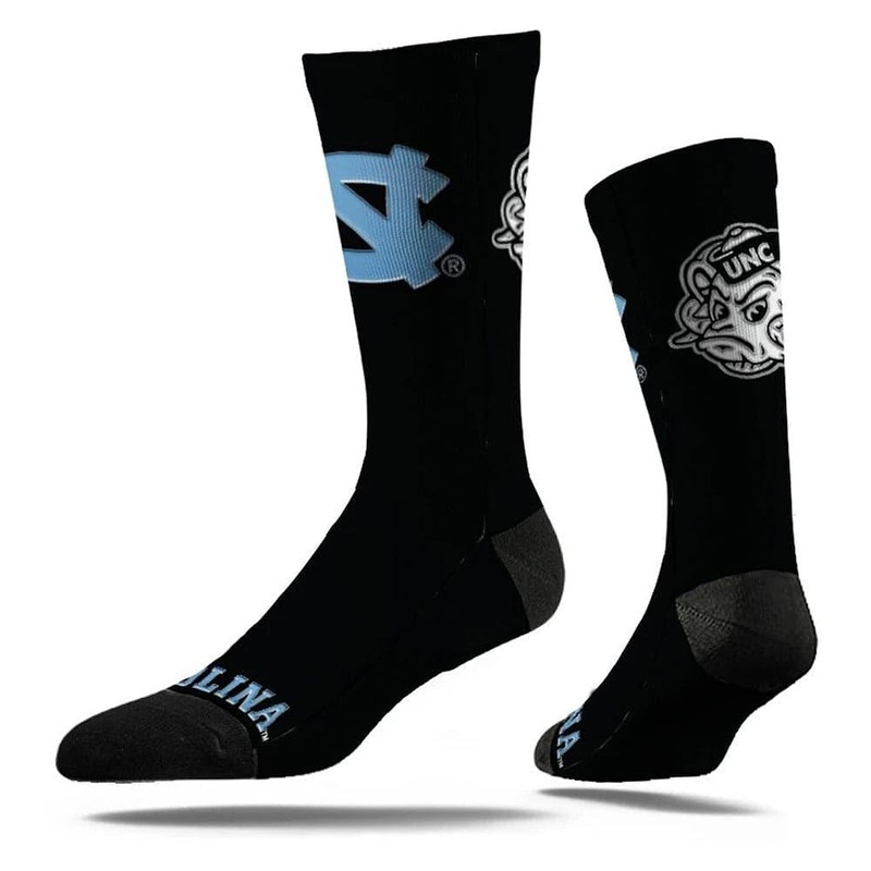 North Carolina Tar Heels Strideline NCAA Team Chrome Classic Crew Socks – Black