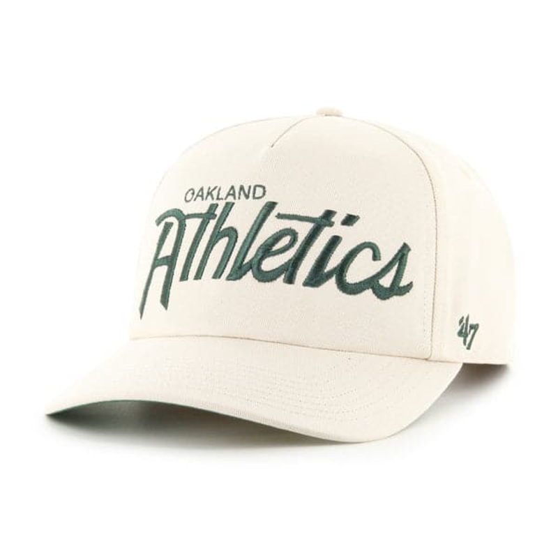 Oakland Athletics ’47 MLB Team Script Nantasket Pre-Curved Snapback Hat – Bone