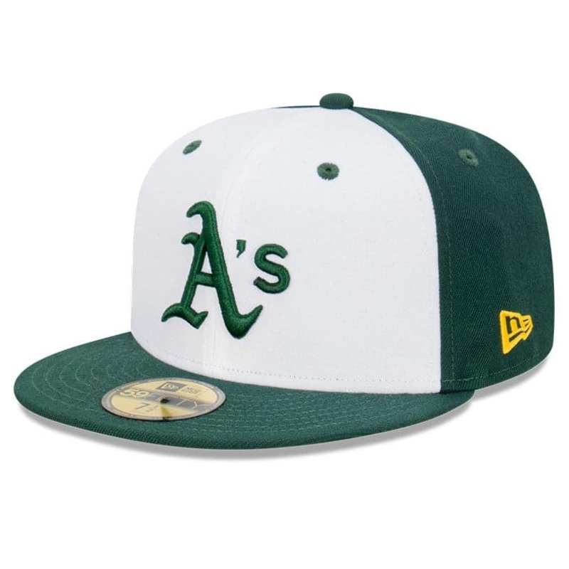 Oakland Athletics New Era MLB Blockout 59FIFTY Fitted Hat – White