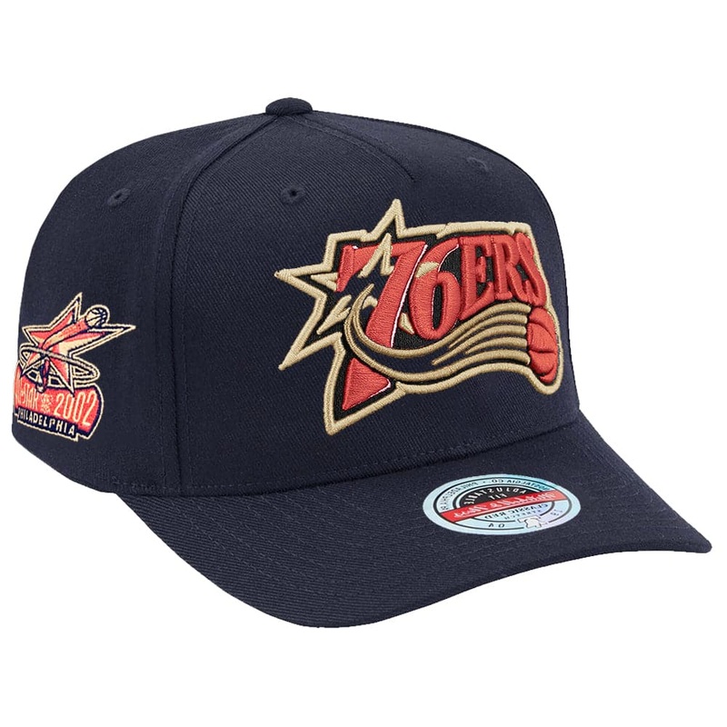 Philadelphia 76ers Mitchell & Ness NBA Salute Classic Red Snapback Hat – Navy