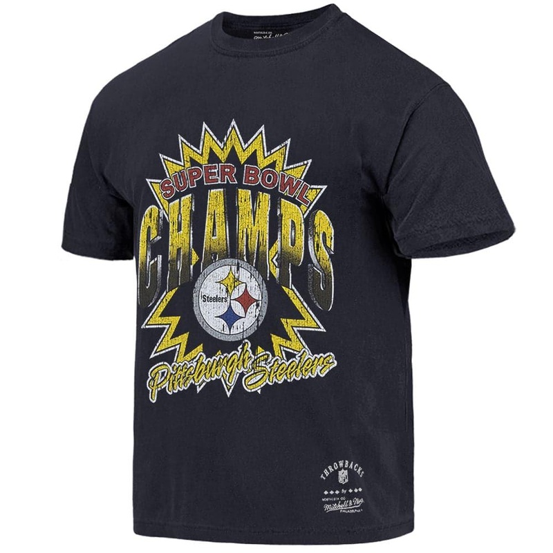 Pittsburgh Steelers Mitchell & Ness NFL XLIII Champs Vintage T-Shirt – Faded Black