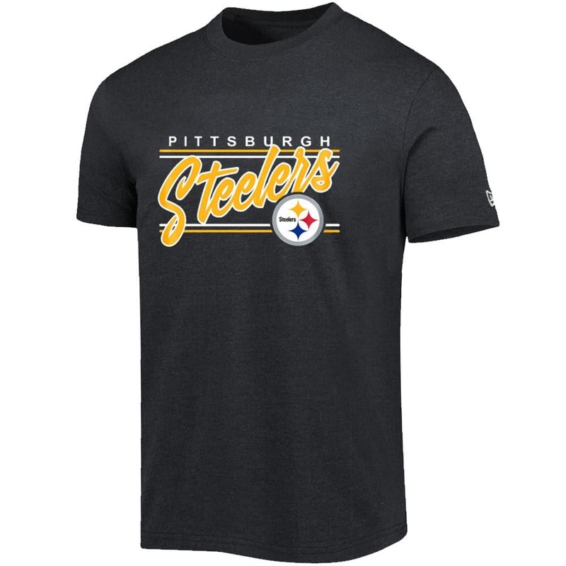 Pittsburgh Steelers New Era NFL Script Block Bi-Blend T-Shirt – Black