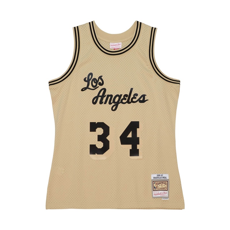 Shaquille O’Neal Los Angeles Lakers Mitchell & Ness NBA Fashion Swingman Jersey – Khaki