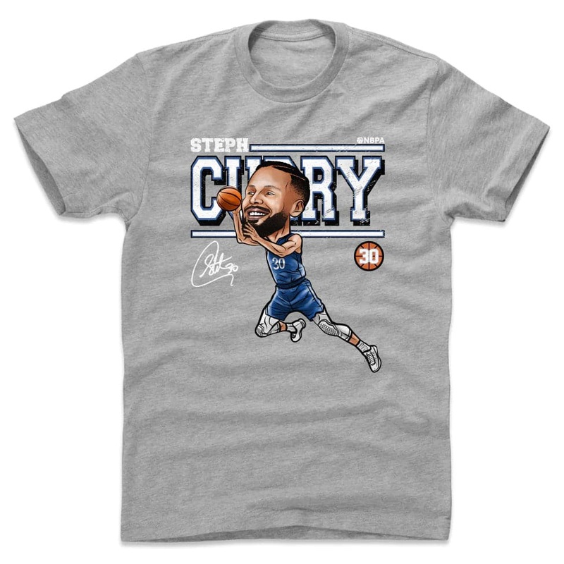 Steph Curry Golden State Warriors 500 Level NBA Cartoon T-Shirt – Grey
