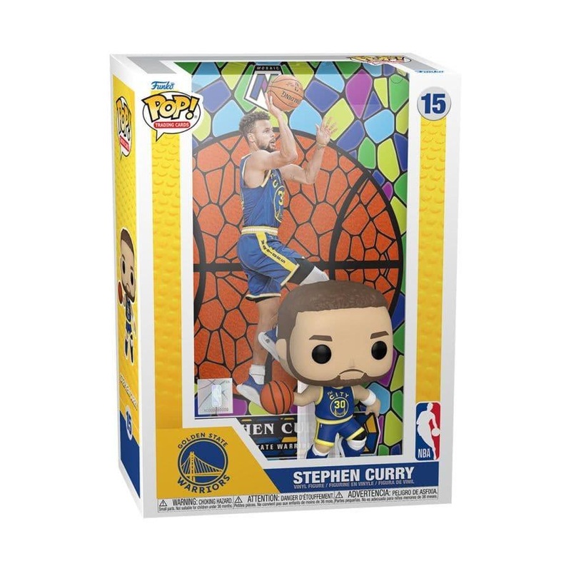 Steph Curry Golden State Warriors Funko NBA Mosaic Trading Card Pop Figure