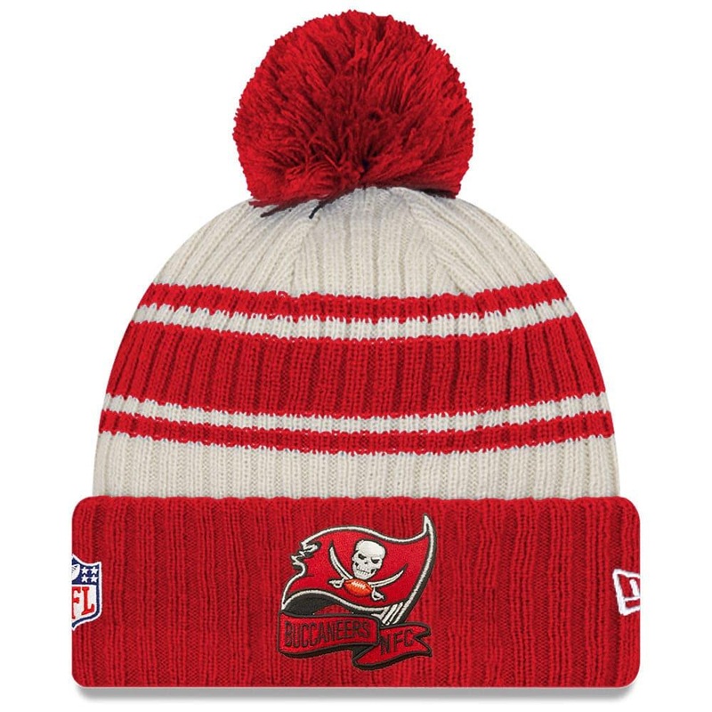 Tampa Bay Buccaneers New Era NFL 22 Sideline Knit Beanie – Chrome White