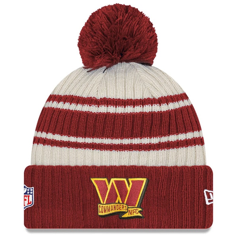 Washington Commanders New Era NFL 22 Sideline Knit Beanie – Chrome White