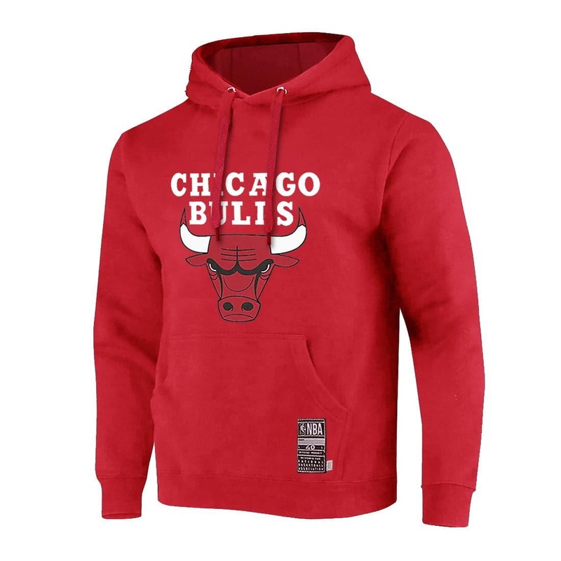 Youths Chicago Bulls NBA Essentials Team Logo Hoodie Jumper – Red