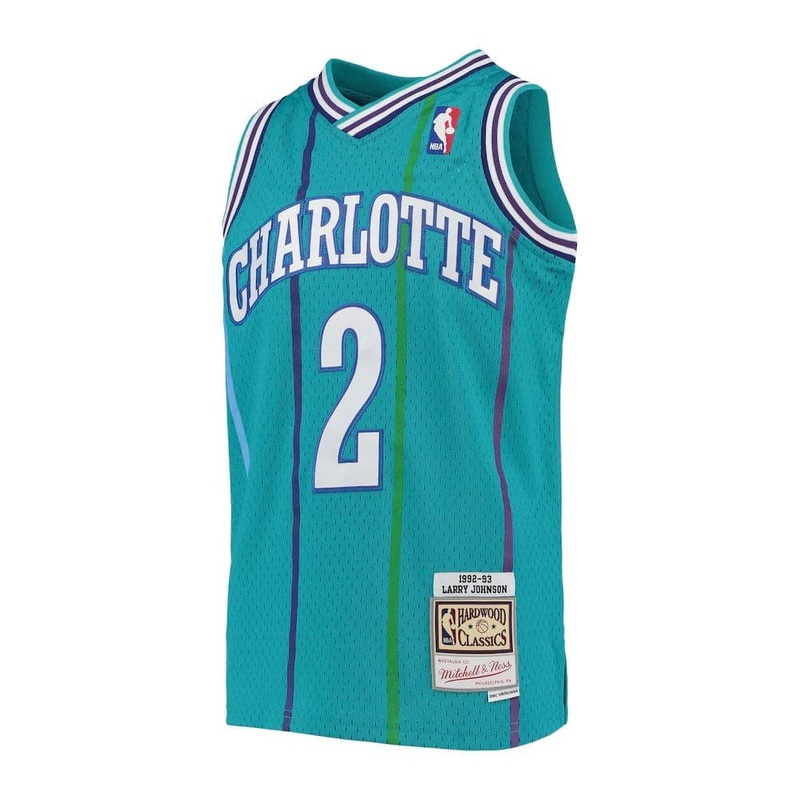 Youths Larry Johnson Charlotte Hornets Mitchell & Ness NBA Swingman Jersey – Teal