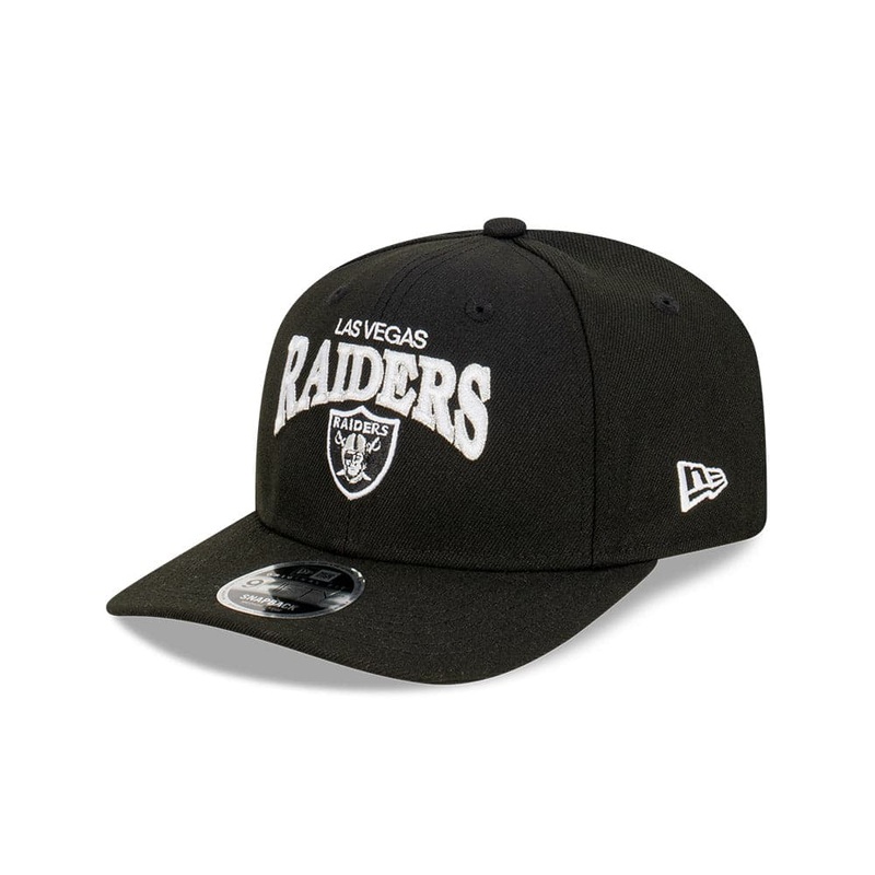 Youths Las Vegas Raiders New Era NFL Team Arch Pre-Curved OF 9FIFTY Snapback Hat – Black