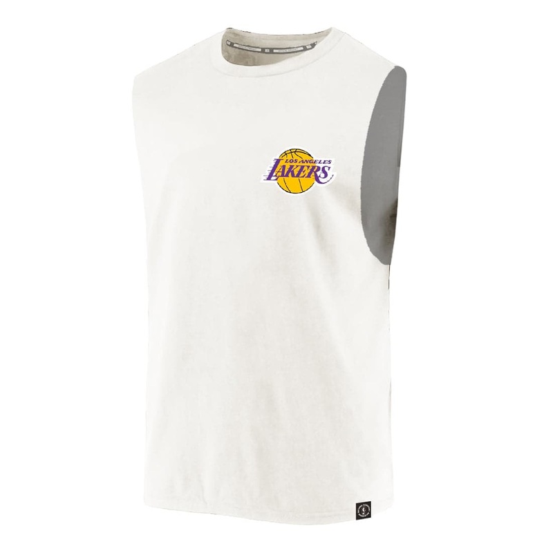 Youths Los Angeles Lakers NBA Essentials Rockford Sleeveless Muscle T-Shirt – Vintage White
