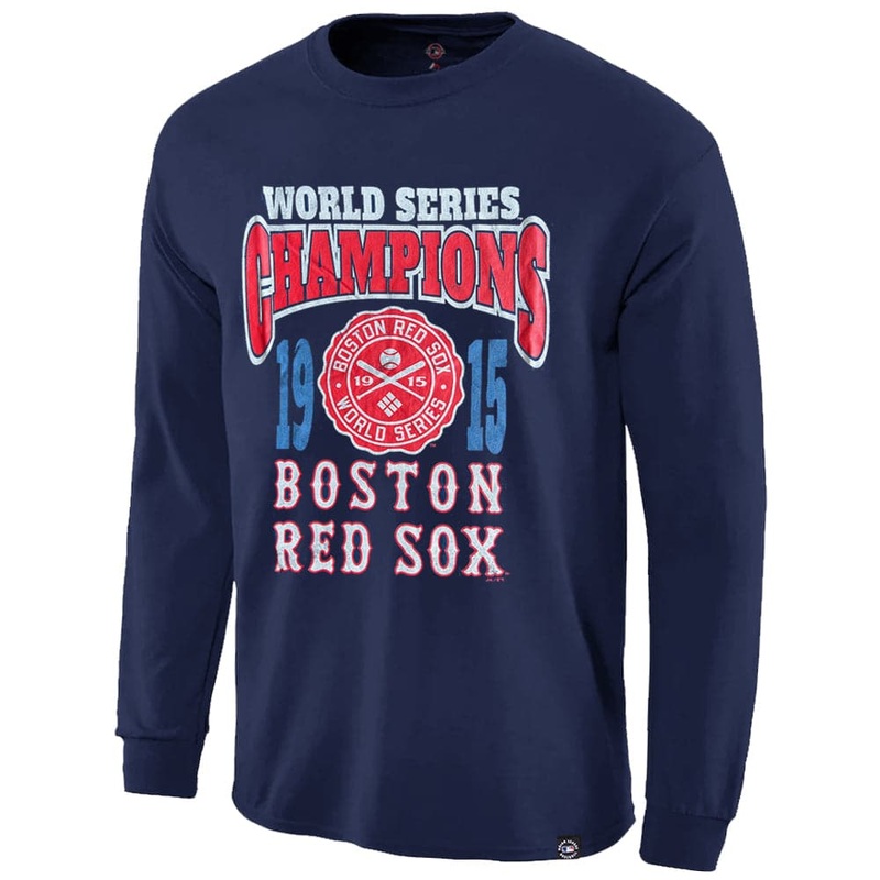 Boston Red Sox Majestic MLB World Series Long Sleeve Vintage T-Shirt – Navy