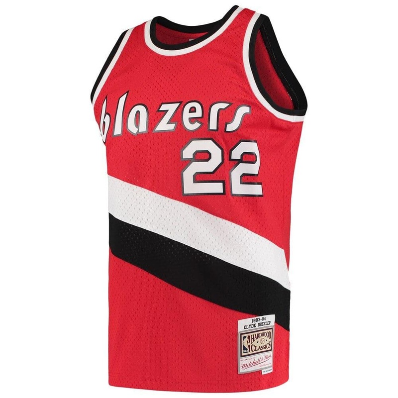 Clyde Drexler Portland Trail Blazers Mitchell & Ness NBA Swingman Jersey 83-84 – Red